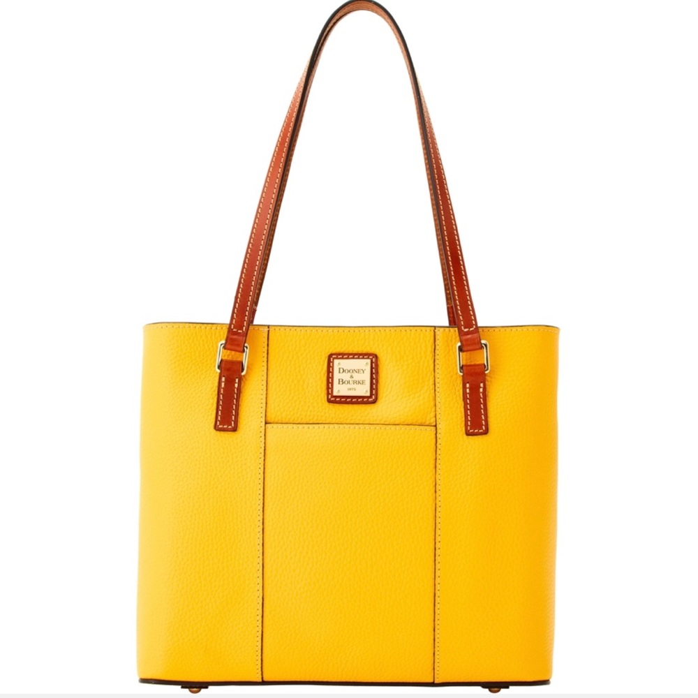 Dooney & Bourke Yellow Pebble Grain Small Lexington Shopper Bag